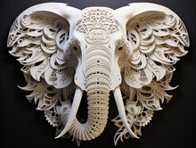 Cut Paper Art Of An Elephant
