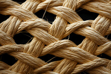 Interwoven Thin Natural Hemp Yarn Like A Grid Fabric. AI Generative