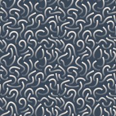 Poster - White gradient curved lines isolated on dark grey background. Transparent Bold Squiggles.