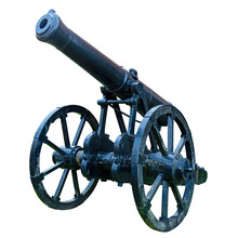 Cannon From The Middle Ages On An Isolated Background.