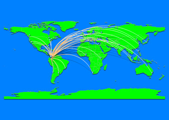 Gueppi, Peru map - Concept map for Gueppi, Peru on World map. Suitable for export concepts. File is suitable for digital editing and prints of all sizes.