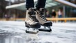 © Halim Karya Art - A close-up of ice skates gliding effortlessly
