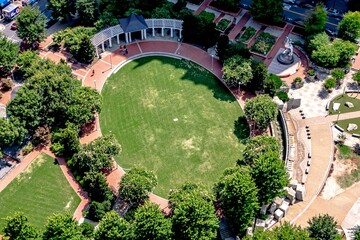 Wall Mural - Charlotte north carolina aerial of romare bearden park