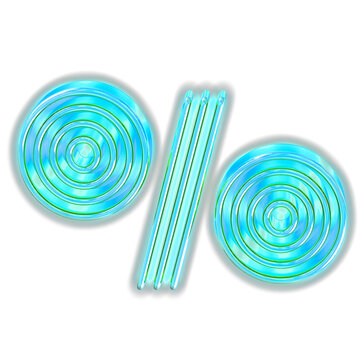 Turquoise luminous symbol