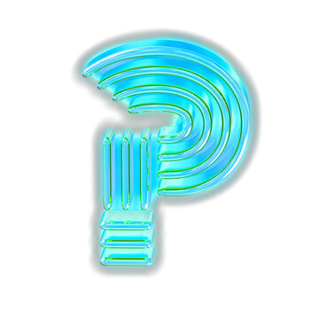 Turquoise luminous symbol