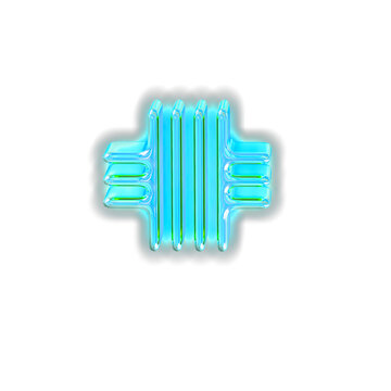 Turquoise luminous symbol
