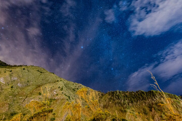 Wall Mural - beautiful view of the volcanoes in the city of banos, ecuador. amazing sunset.