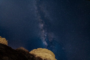 Wall Mural - milky way on the peruvian pacific coast. stars. night.