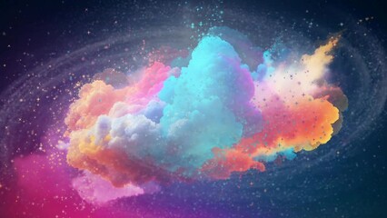 Wall Mural - Abstract Colorful circle cloud video animation, seamless looping video animated background