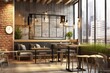 © sandra - cafe shop coffee design loft wall brick interior modern cafes bar hot drink eatery luxury architecture decor pub room building retro three-dimensional old cosy style decoration food area