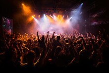 Crowd Concert Audience Music Show Live People Party Venue Performance Perform Pop Rock And Roll Loud Event Nightlife Band Background Entertainment