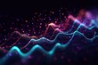 rendering 3d wave sound visualization data big lines dots connecting network dna background molecular abstract music deoxyribonucleic acidmolecular speed voice analysis