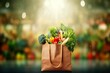 background blur vegetables filled bag shopping reusable friendly eco ecology supermarket light food potato fresh vegetable isolated nourishment organic healthy vegetarian yellow harvest root