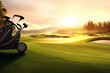 time sunrise sunset course golf beautiful drivers clubs club background photo day summer blur driver sunlight green field set many tool iron cap copy space luxury assortment equipment modern lifesty