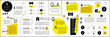 Q&A レイアウトアイデアセット 黄色&黒 / オープンパス有り　編集可能 / イラスト,フレーム,あしらい,見出し,タイトル,テンプレート