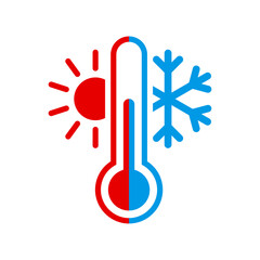 Wall Mural - thermometer with sun and snowflake icon