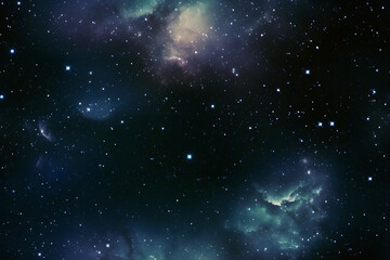 Wall Mural - seamless texture and full-frame background of starry night sky and outer space. neural network gener
