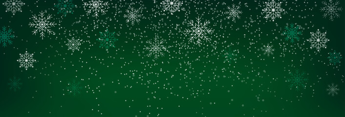 Wall Mural - Christmas banner design. Winter background with snowflakes. Abstract snow border and copy space for text. Vector illustration