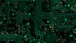 Abstract seamless pattern of digital green circuit boards background, Electric printed circuit board green