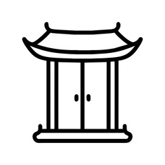 Sticker - chinese door palace icon