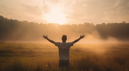 man enjoying the morning air.