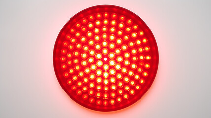 Aufkleber - red light fluorescent button isolated on the background of computer graphics website design