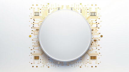 Aufkleber - white computer chip light fluorescent button isolated on the background computer graphics website design