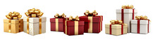 Chistmas Gift Boxes, Isolated White Background	
