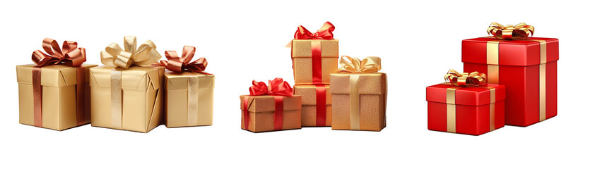 chistmas gift boxes, isolated white background	