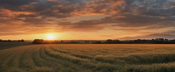 Sticker -  sunrise over fields