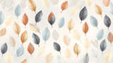 Fototapeta Boho - autumn leaves on a white background pattern soft pastel color