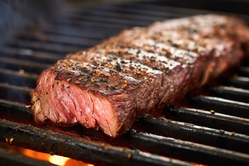 Poster - detailed shot of grill marks on a piece of meat