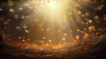 Rays Of The Sun Leaf Fall Autumn Background Landscape Golden Fall