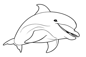 Wall Mural - dolphin coloring book for kids. Vector illustration