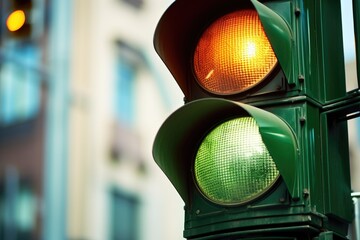 Canvas Print - a green pedestrian traffic light