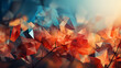 polygonal abstract autumn background with copy space geometry.