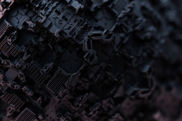 Aufkleber - 3D illustration of the Close up of the gray cyber armor. Abstract Graphics in the style of computer games.