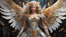 In The Realm Of A Fantastical Anime, A Stunning Valkyrie Stands Tall, Her Vibrant Presence Commanding Attention.
