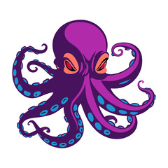 Wall Mural - octopus vector illustration, aquatic fauna. octopus icon. generative ai.