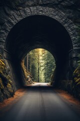 Wall Mural - Road tunnel, AI generated Image