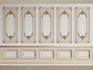 Wall Mural - Classic interior wall with mouldings