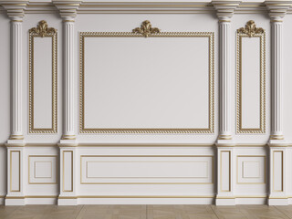 Wall Mural - Classic interior wall with mouldings