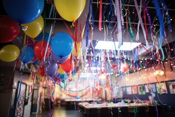 Poster - balloons and streamers hanging from ceiling