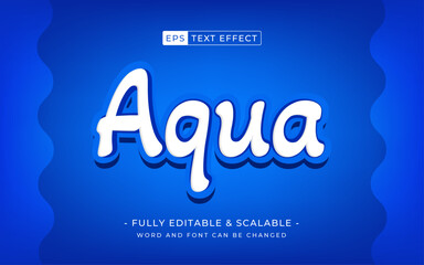 Poster - Aqua 3d editable text effect style