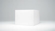 A white box on a white background