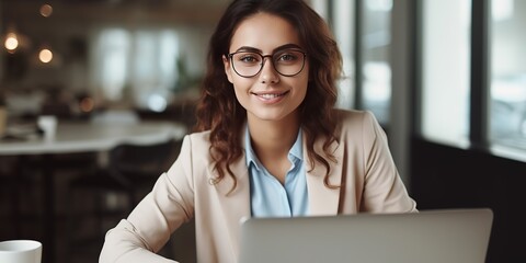 Poster - Distance education or work, young girls