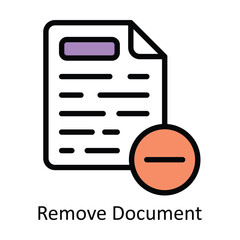 Fototapete - Remove Document  vector Filled outline Design illustration. Symbol on White background EPS 10 File 