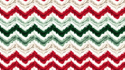 Wall Mural - Knitted Christmas Ugly sweater background in white, red, green colors. Knit print. Knitted Xmas sweater texture wallpaper. Merry Christmas Happy New Year concept..