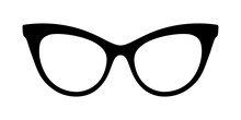 Glasses Icon. Black Silhouette On White Background.