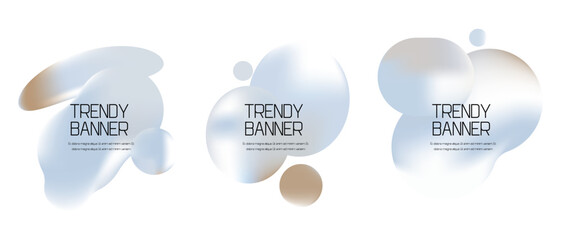 Leinwandbilder - Set of abstract modern geometric graphic element banners. Dynamical colored forms with flowing liquid shapes. Template for the design of a logo, flyer or presentation.
